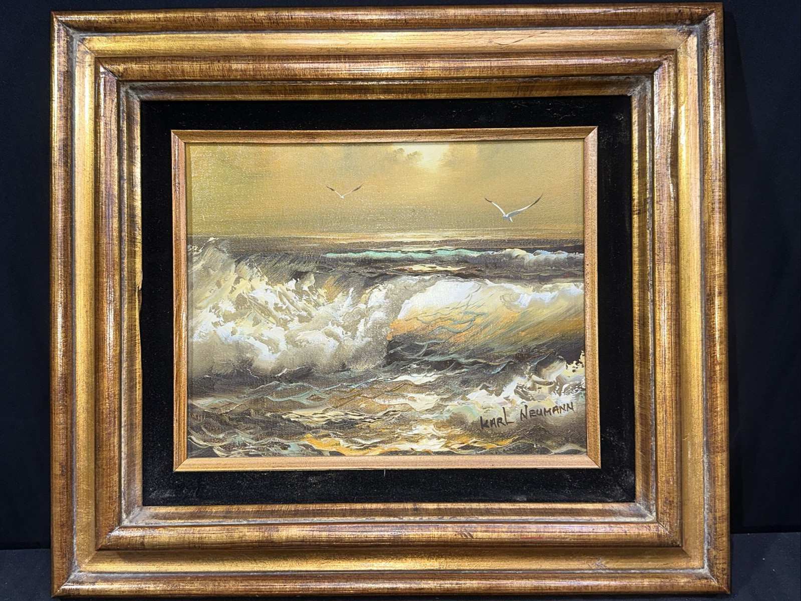 KARL NEUMANN ORIGINAL OIL ON CANVAS «ROUGH SEAS»
