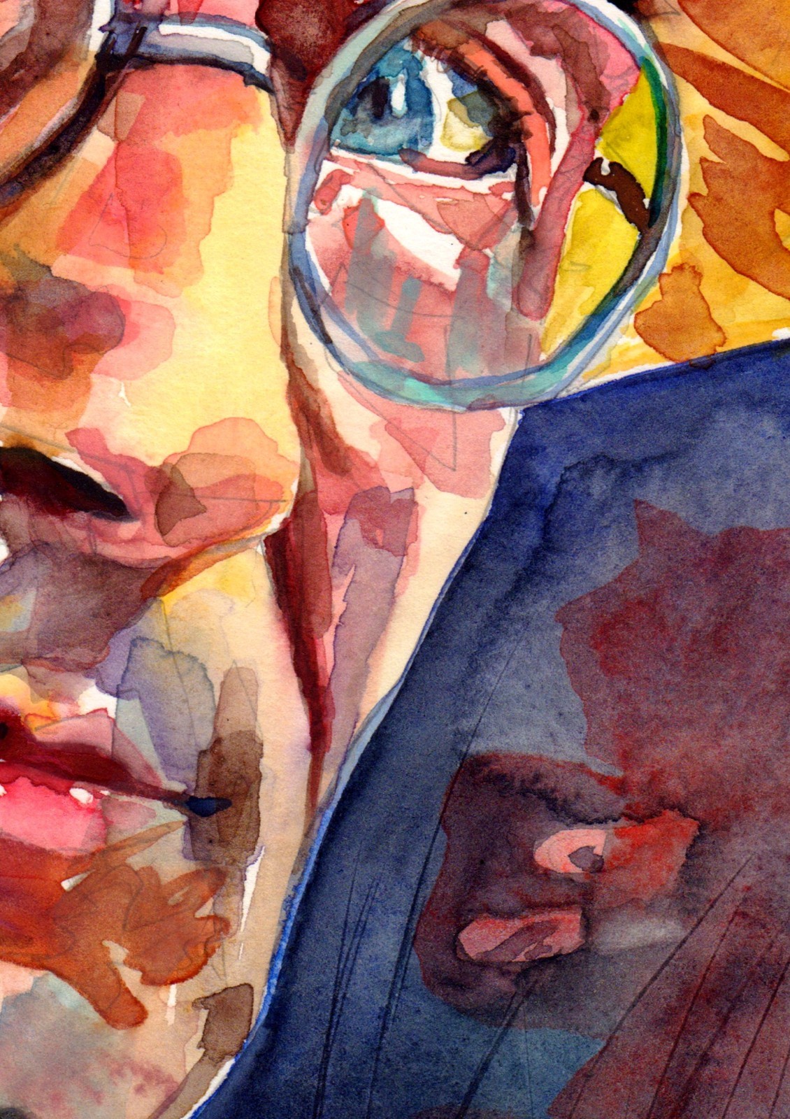 James Joyce – Original Handmade Watercolor Painting, Irish Literature Author