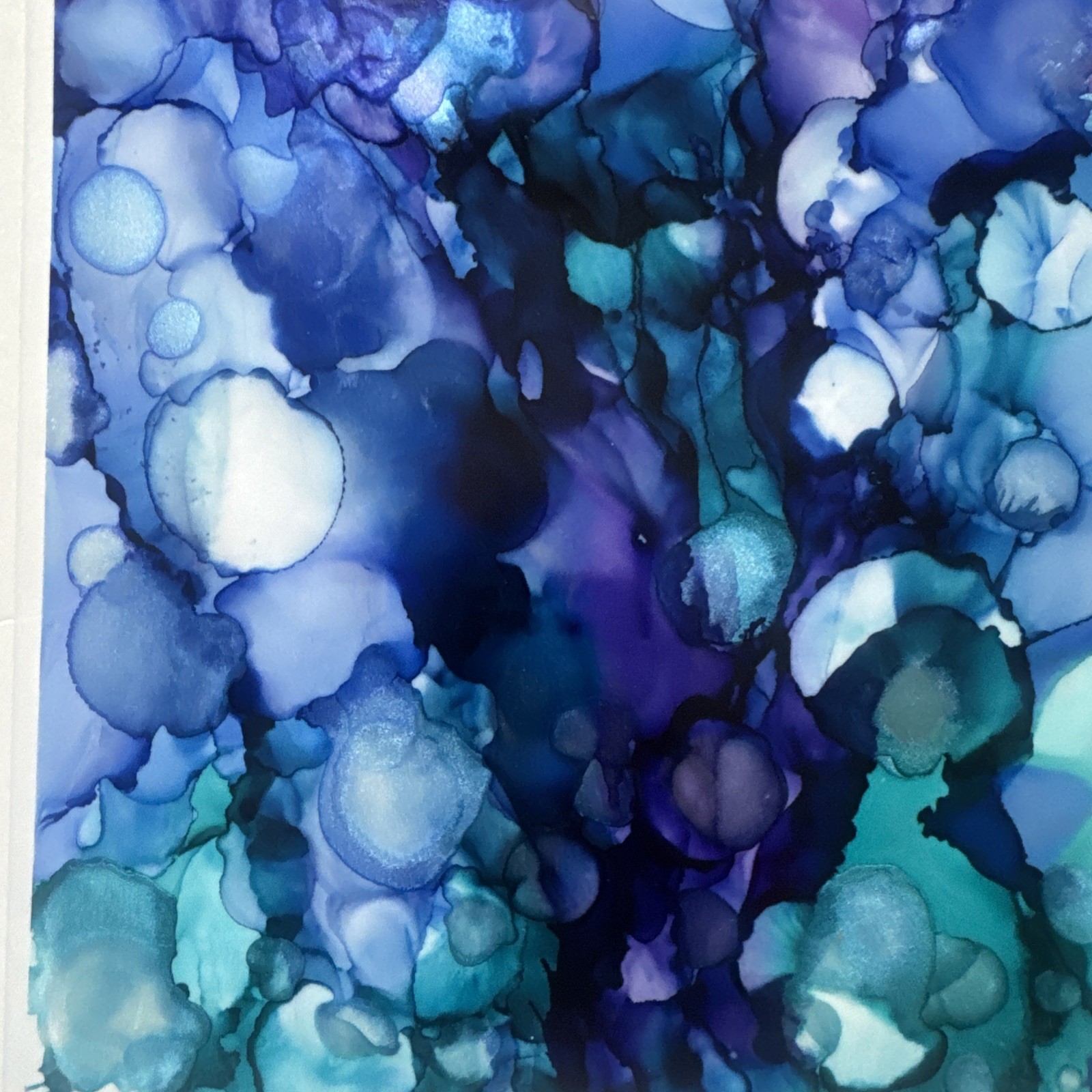 Beautiful , Unique , Original Hand Made -Alcohol Ink Painting on Plastic Resin