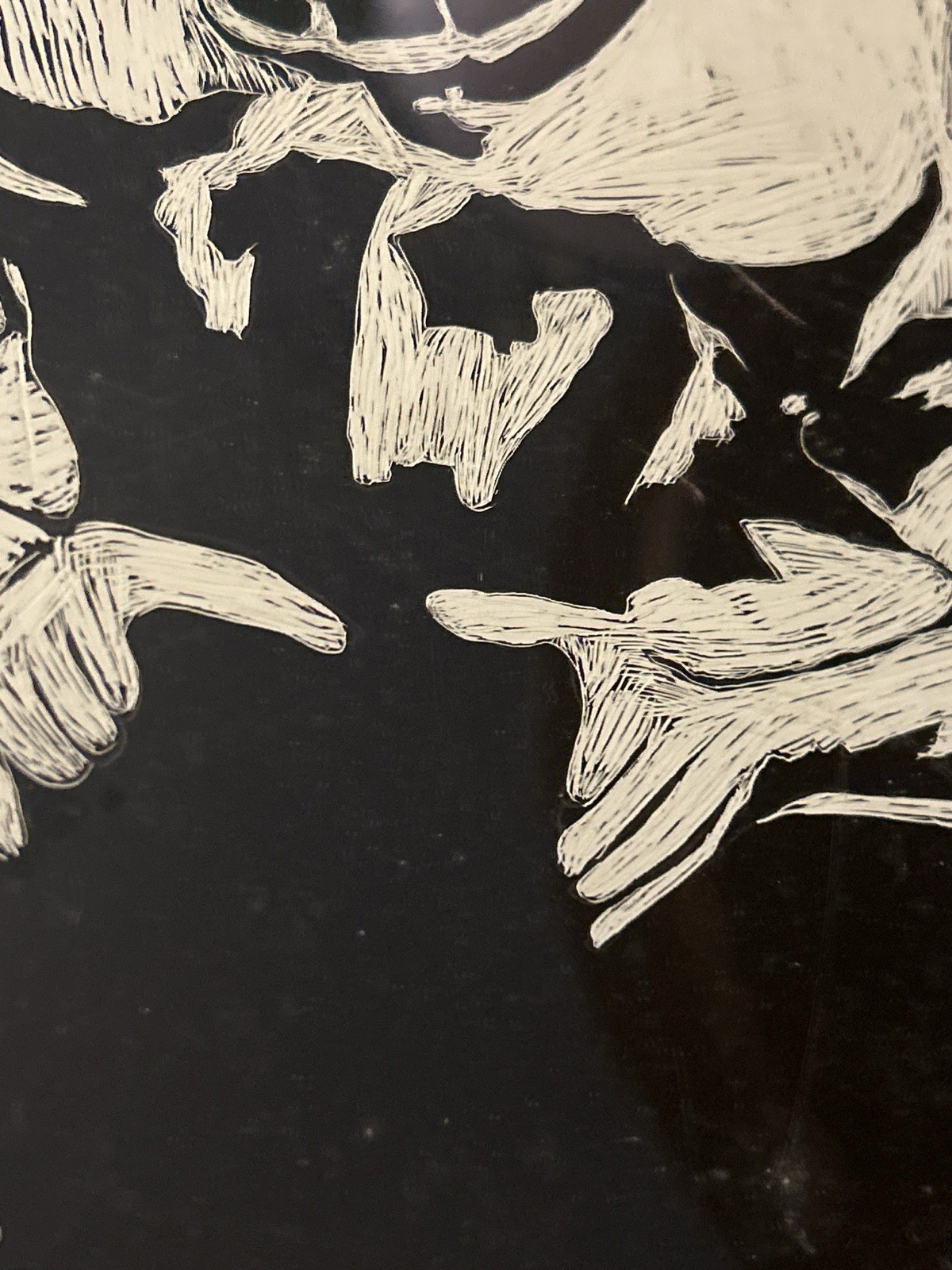 Original Vintage Scratchboard Football Art Folk Art Sports Illustration