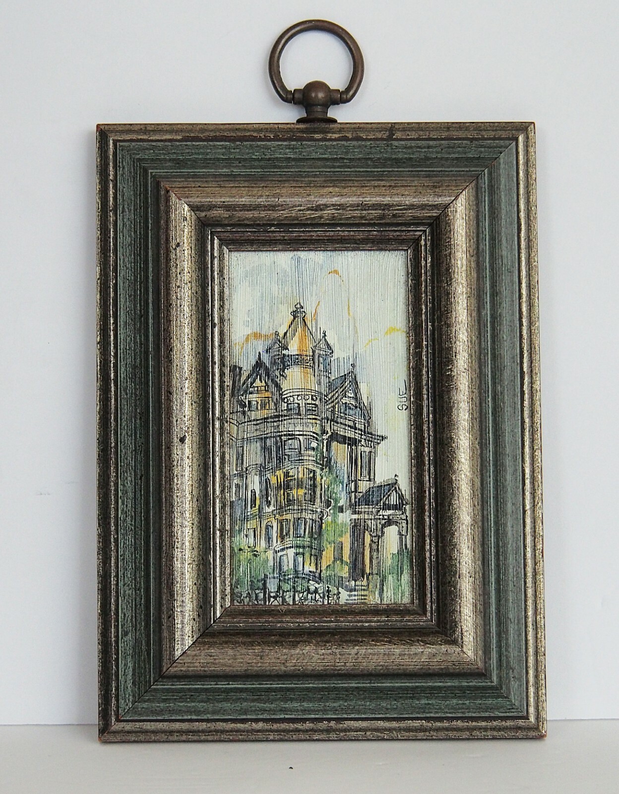 Sue Tushingham McNary Miniature Framed Hand Painted And Signed Lithograph