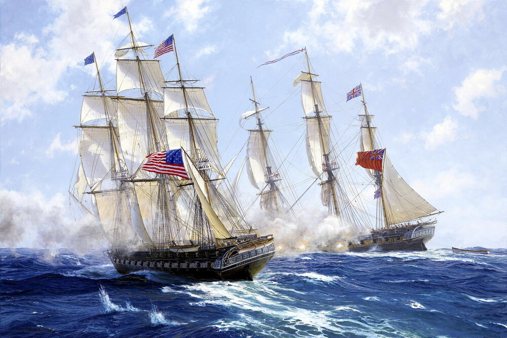 Naval battle scene Ship Oil painting Wall Art Hd Giclee Printed on Canvas P645