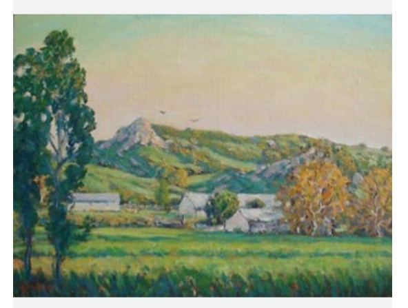 Gary Ray Plein Air Oil Linen Wood Frame Signed CAlifornia Landscape
