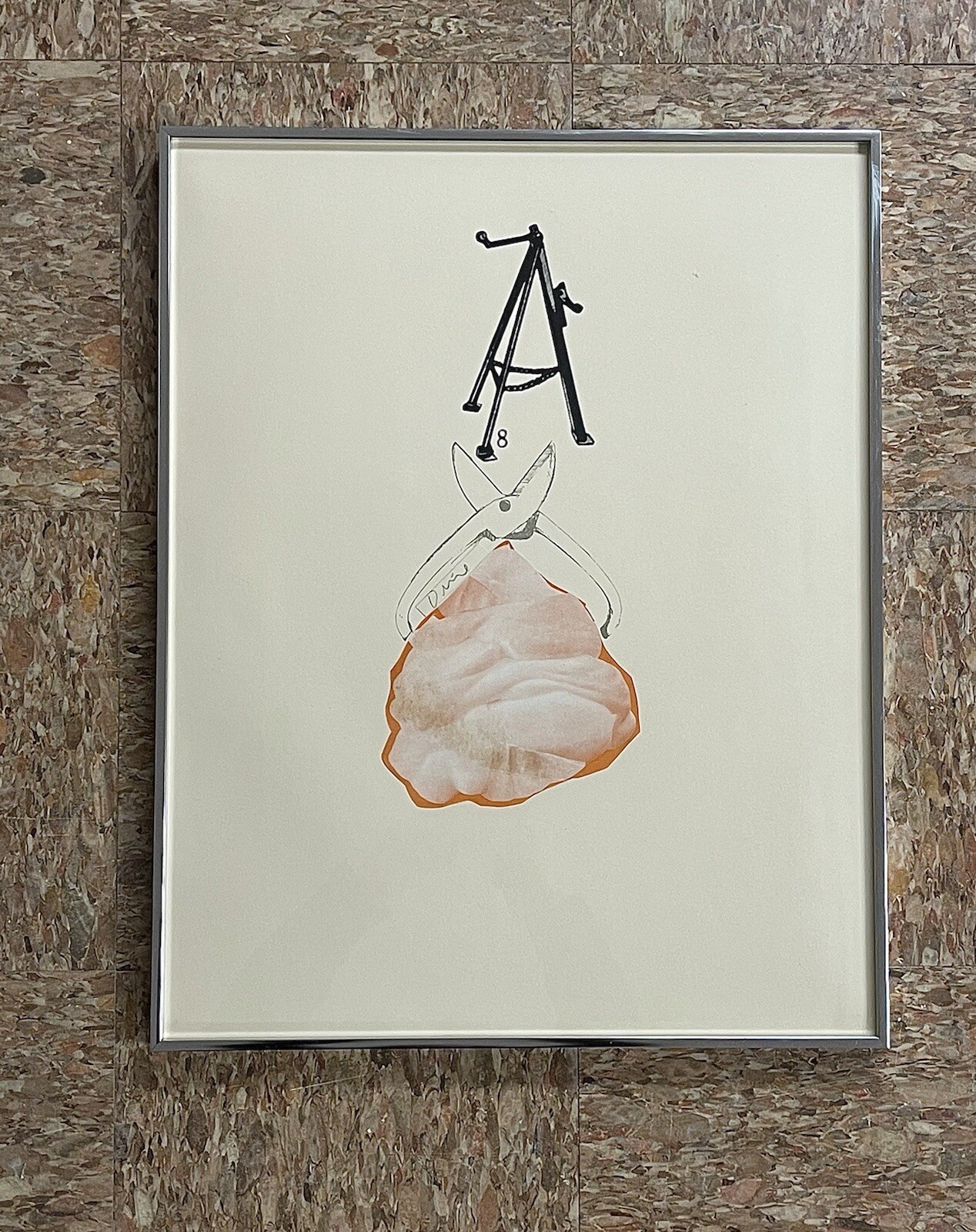 GREAT JIM DINE SCREENPRINT WITH COLLAGE ON PAPER TOOL BOX 2 SIGNED FRAMED