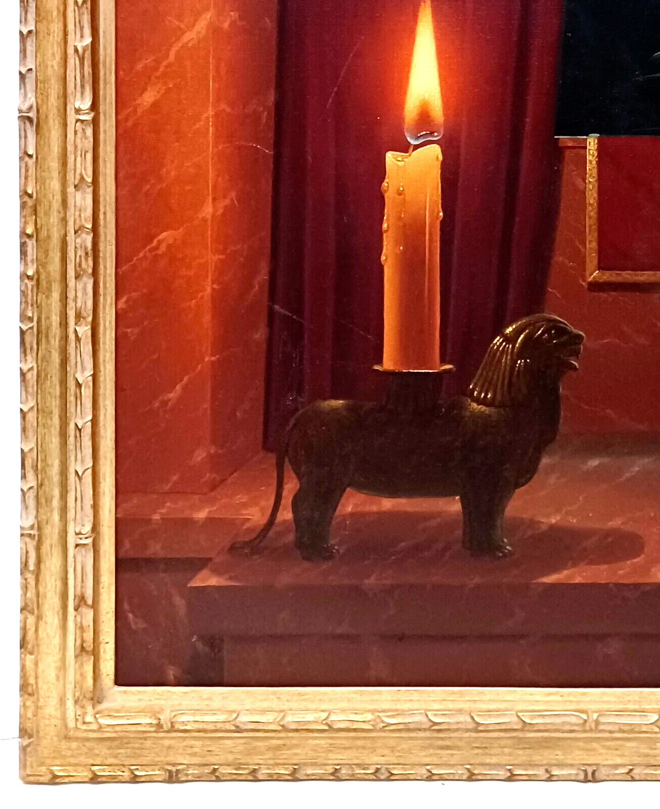 LISTED GERMAN MORITZ RUSCHE Sd ORIGINAL OIL on CANVAS ASIAN CANDLELIGHT 20 X 24