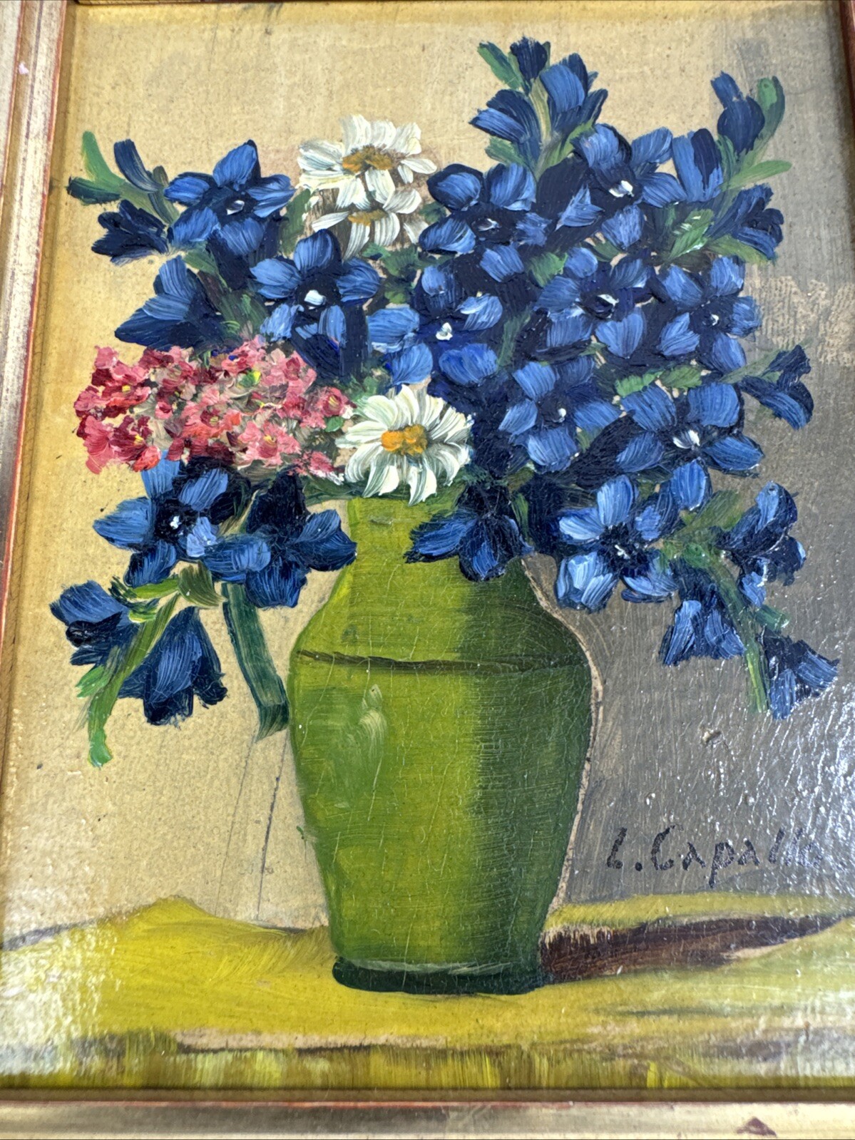 19TH C. Quebec Artist L. Capallo (1843-1902) Original Small Oil Painting 3×5”