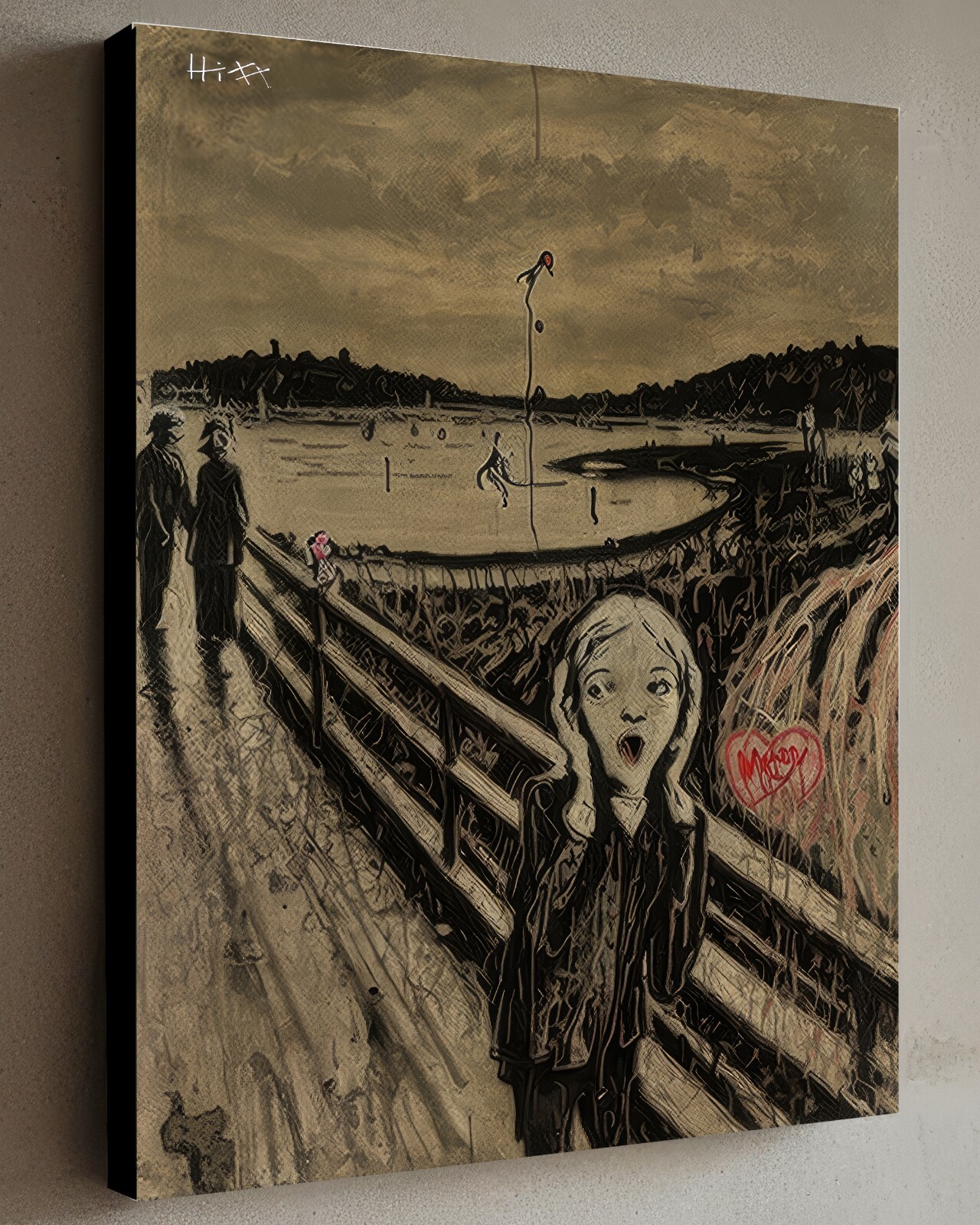 Jacob Hitt does Edvard Munch Scream in Banksy style 40×30 w/COA Artist Proof