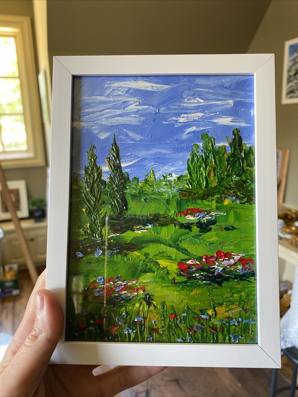 Landscape Original Oil Painting 5/7 On Canvas Panel,small,miniature