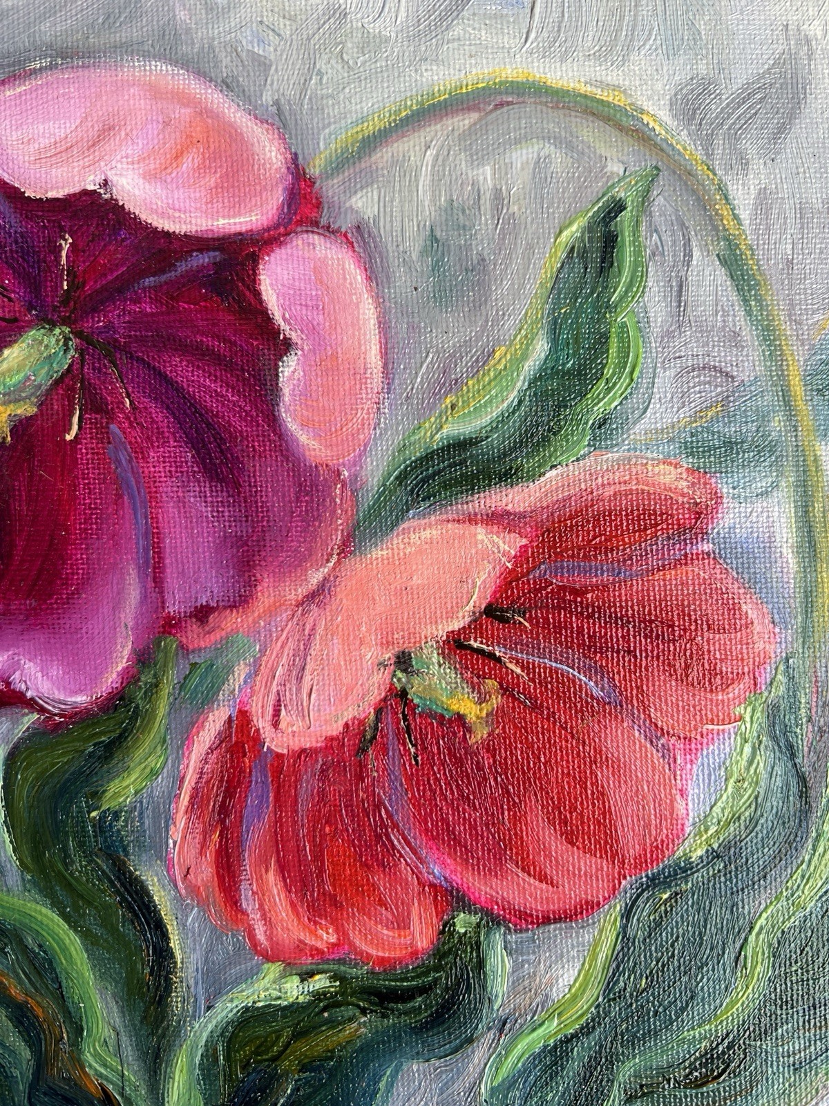 Original Oil Painting Tulip Flowers Wall Art Floral Wall Art 8×10 Wall decor