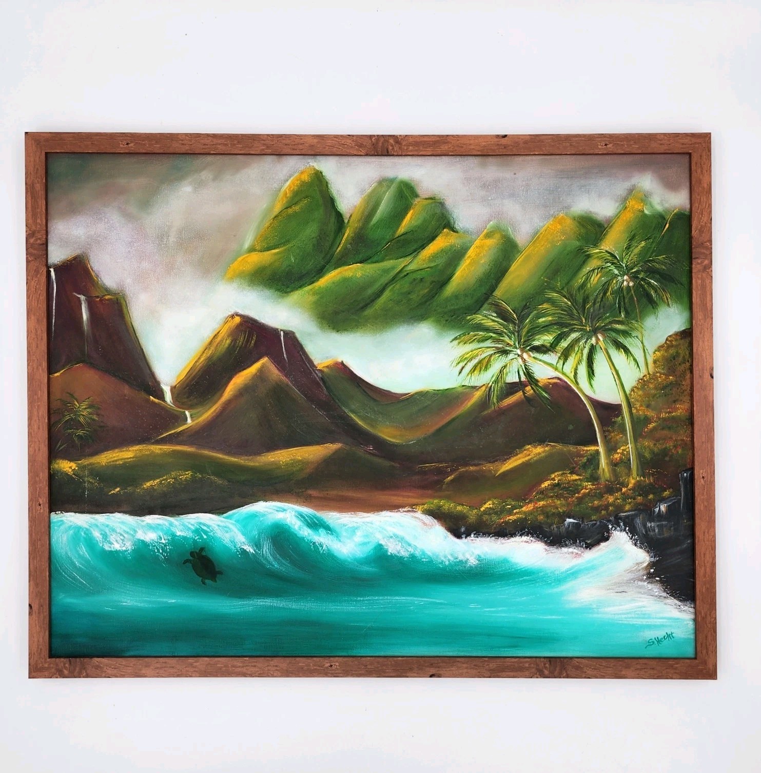Shelley Hecht Jewel Coast Hawaii Ocean Wave Seascape Painting Coastal Art 29×23