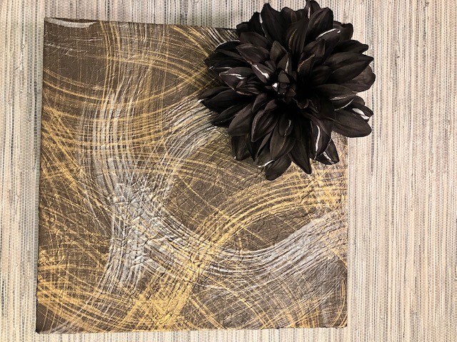 ARTISAN ORIGINAL ON CANVAS – Size 12″ x 12″ – Black/Silver/Gold