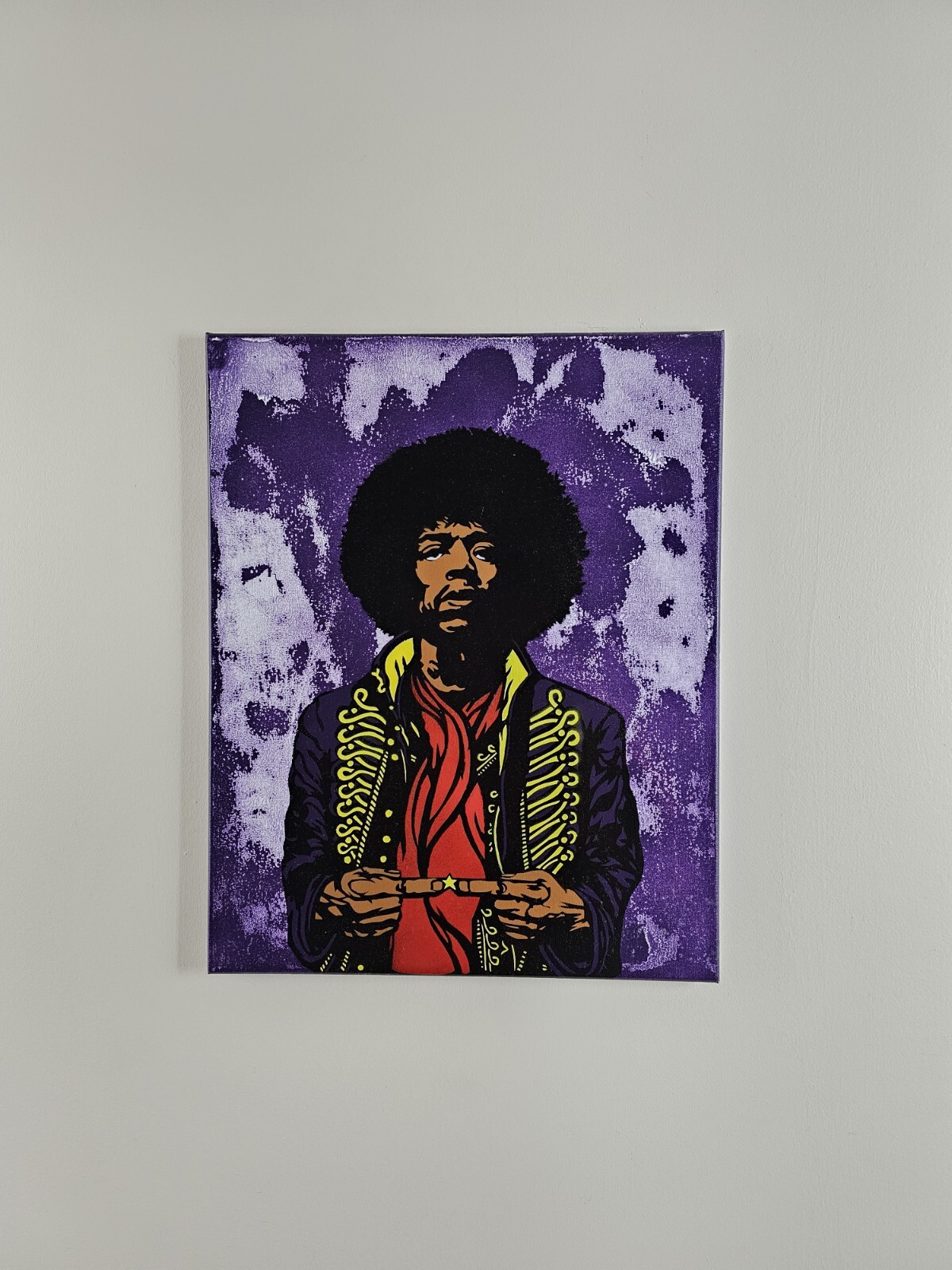 Original Signed Jacob Gardner Painting – Jimi Hendrix 20×16 Modern Street Art