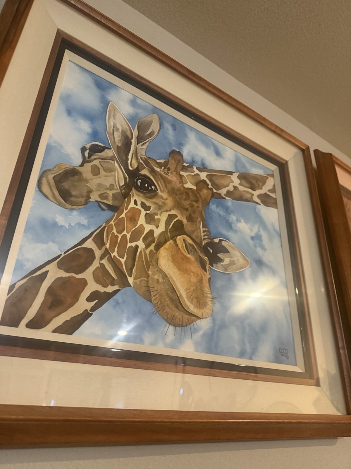 Giraffe – Original Watercolor By Coco signed Framed & Matted
