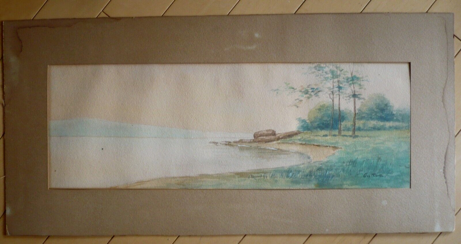 GEORGE MORTON, LISTED BRITISH ANTIQUE OLD WATERCOLOR LANDSCAPE 1900 era PAINTING