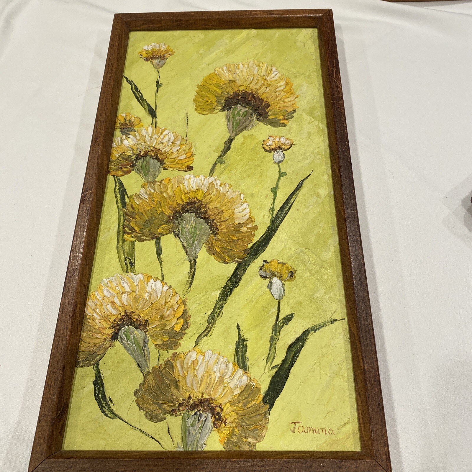 Original Framed Impressionism Acrylic Art Landscape Artist Signed 9×17 In