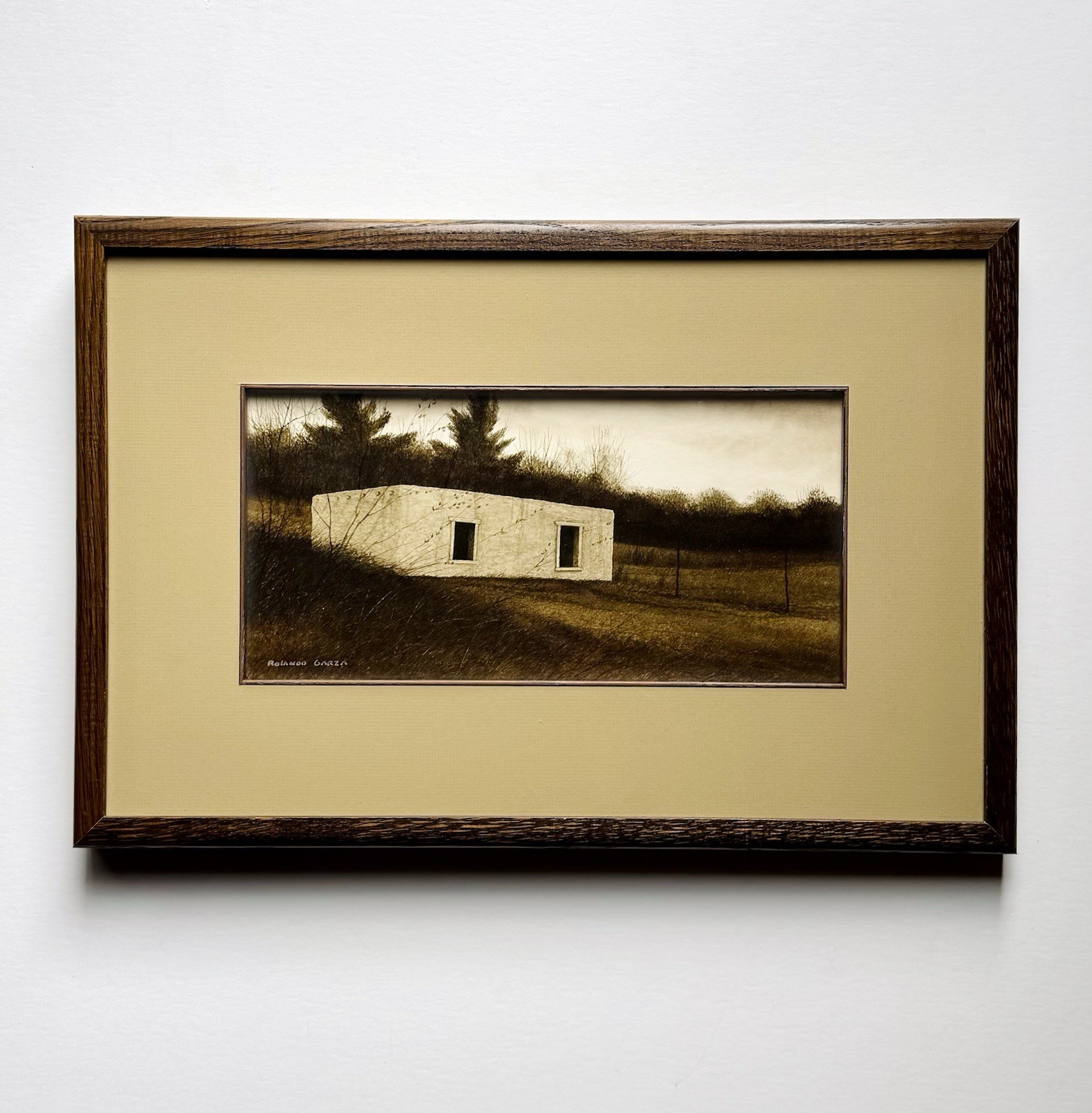 Rolando Garza Watercolor Painting Abandoned Building San Antonio, Texas Realism