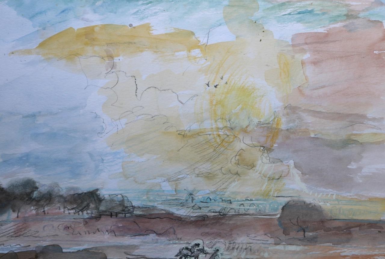 Original work by John Gilbey Bowles 1929-2011 – figure in a landscape