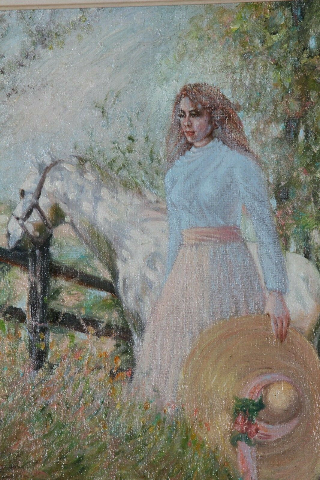 «Before the Ride» By Anthony Sidoni 1995 Signed Oil on Canvas 20 1/2″x17 1/2″