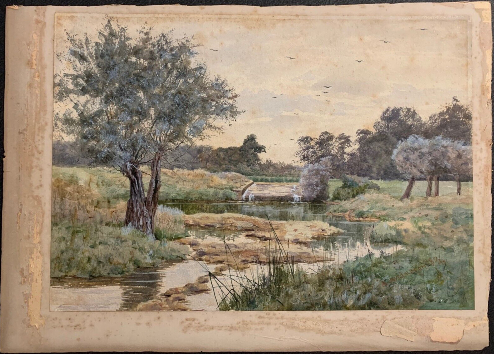 Original Arthur Anderson Fraser 1883 Landscape Painting Bedford Listed Artist UK