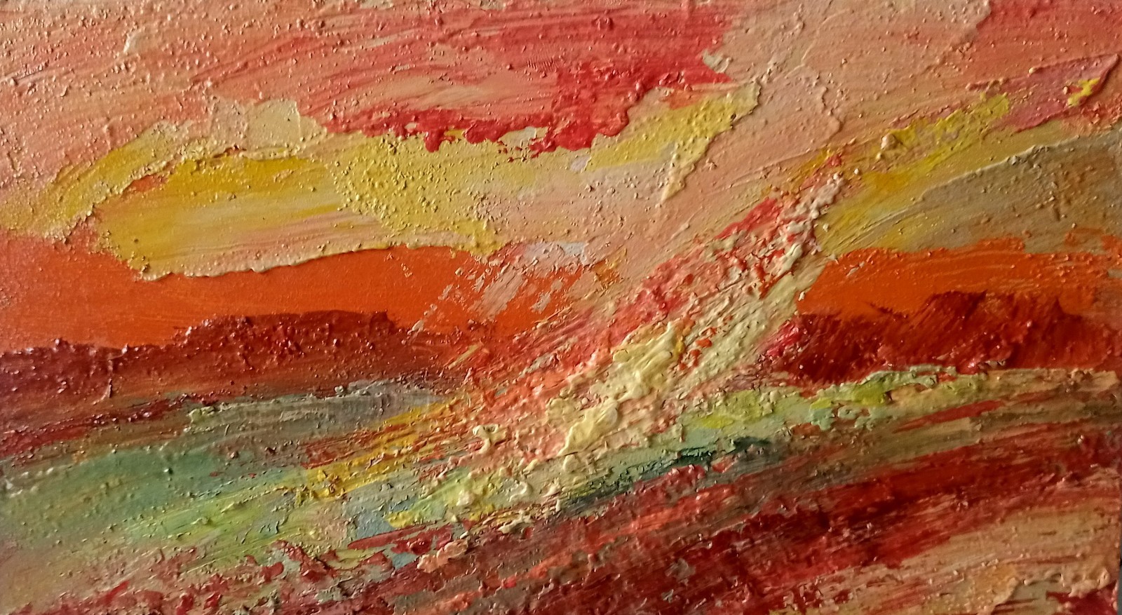 Abstract Impasto Painting Original Art Impression Oil Painting 7.6 x 11.8 in