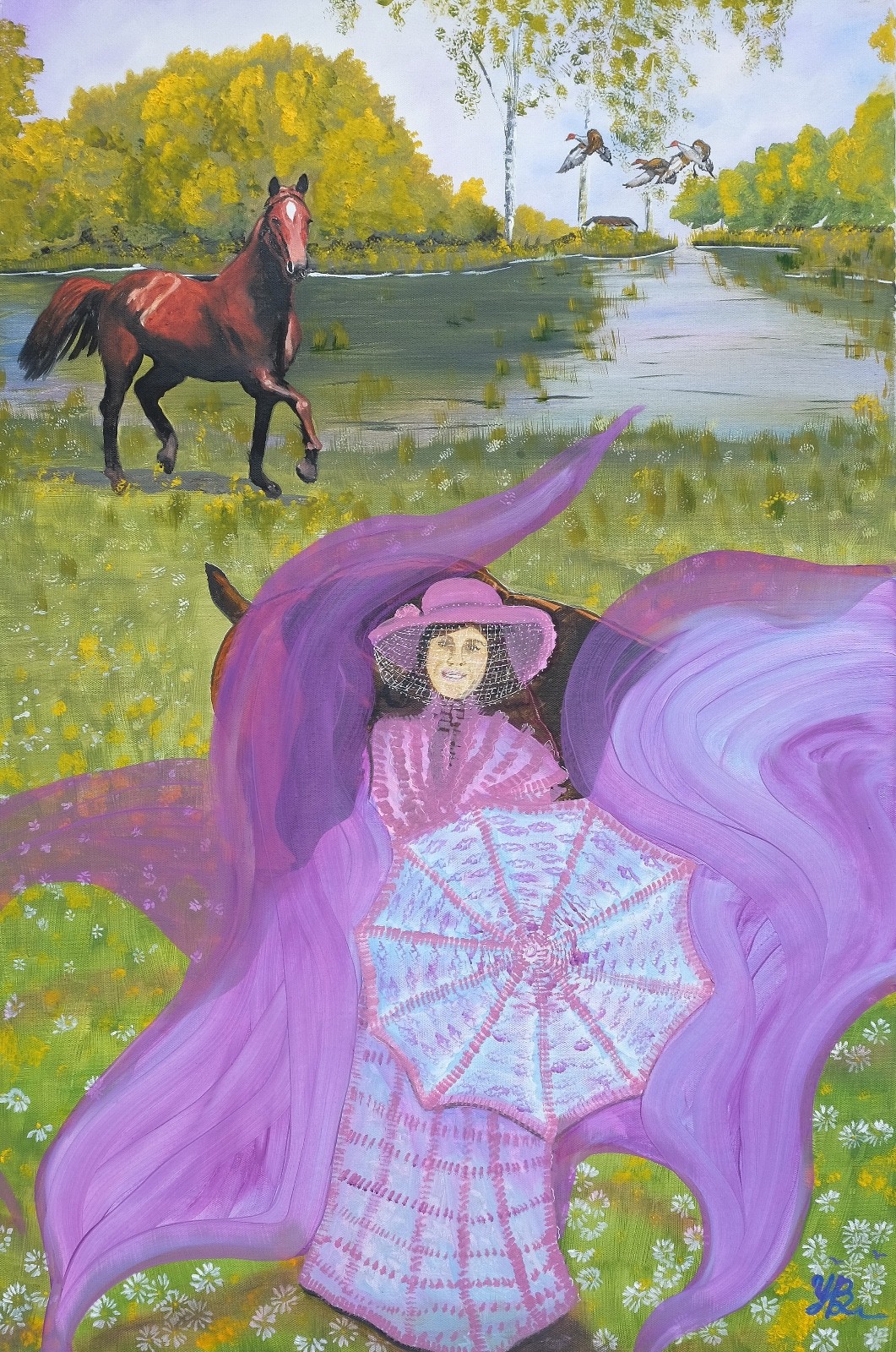 Art, Painting «Hide and Seek» – Giclee on Canvas 22″x 33″ by Yelena Berzon