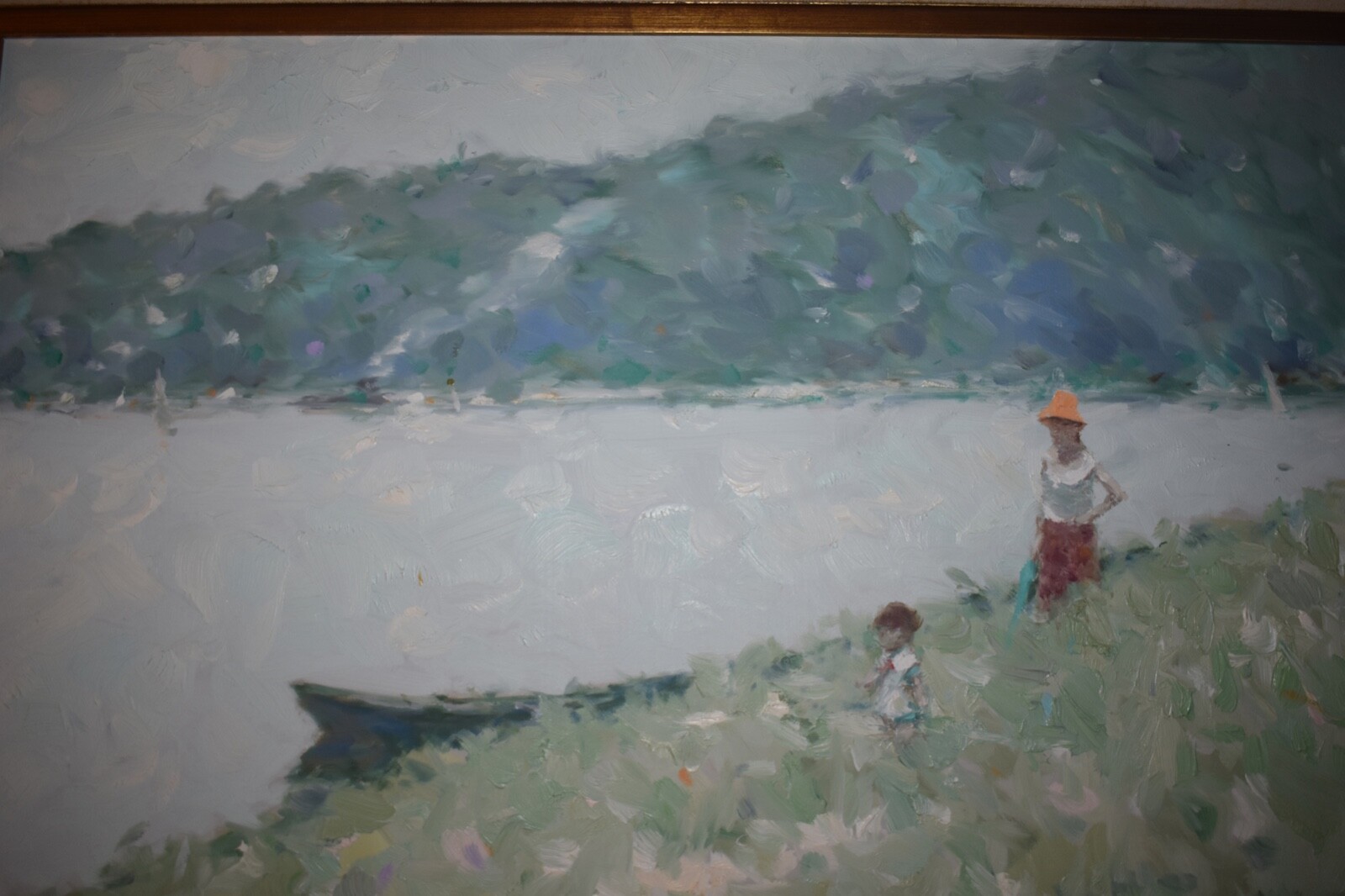 Listed American Artist Andre Gisson Large Original Oil Painting On Canvas Signed