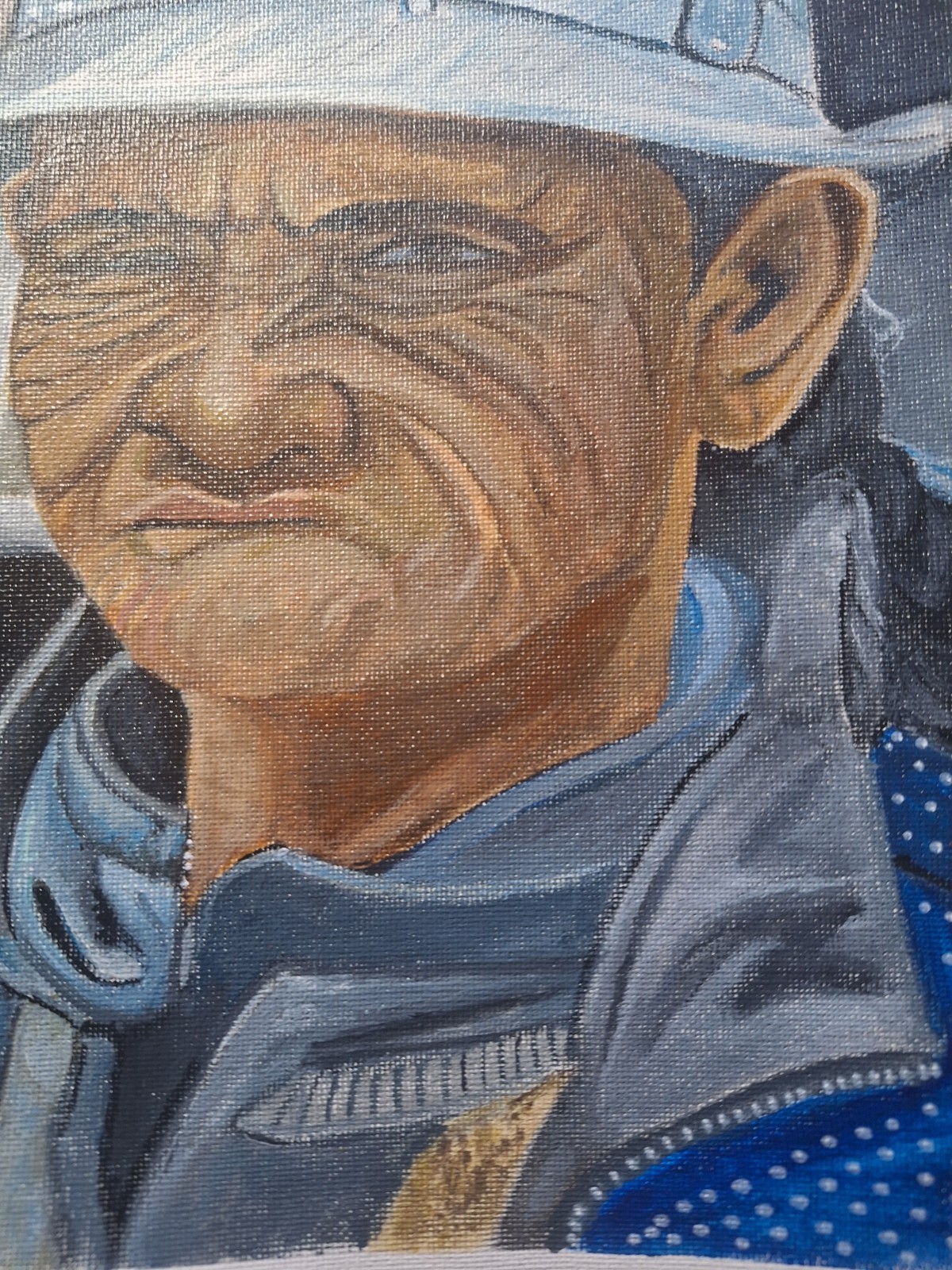 Figurative Contemporary Grumpy Old Man 8×11 Canvas Paper
