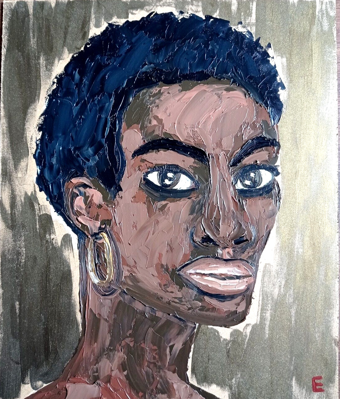Art Painting African American Girl African Woman Chocolate Girl Nigerian 12х10″