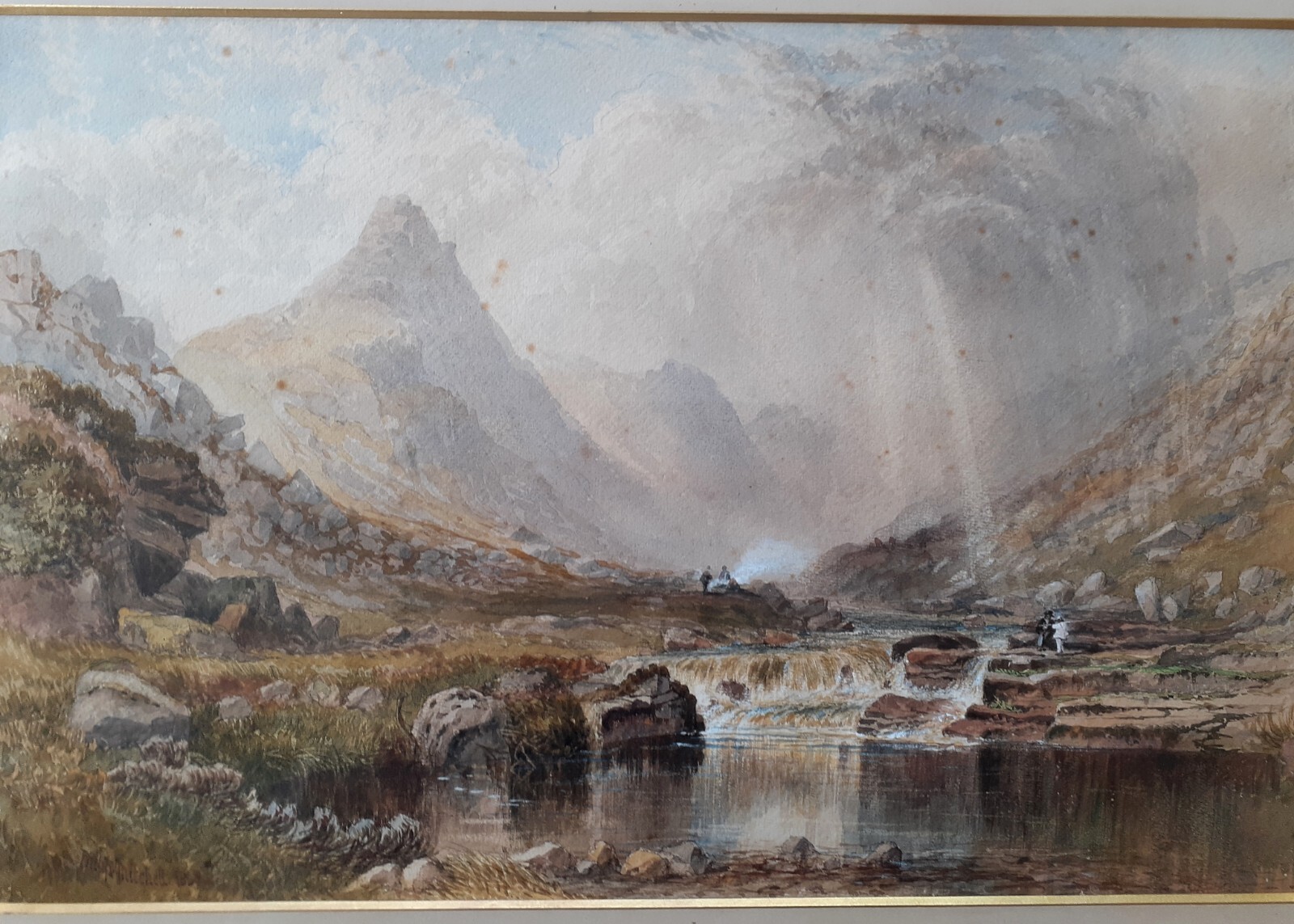 Original Philip Mitchell watercolor 1868, 20.5 by 13.5 inches