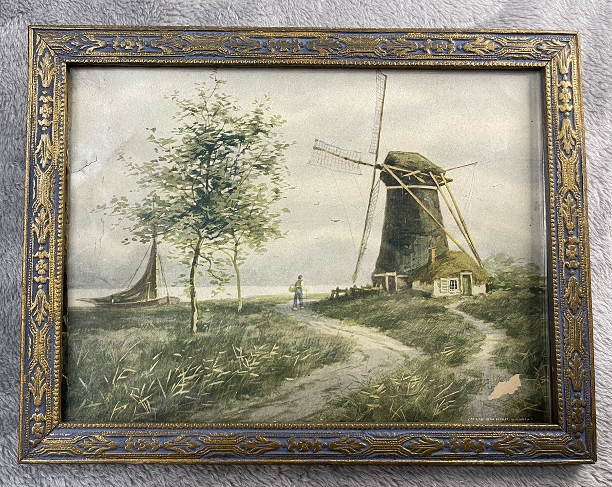 George F. Schultz Windmill with Fishing Boat Framed Print 1904