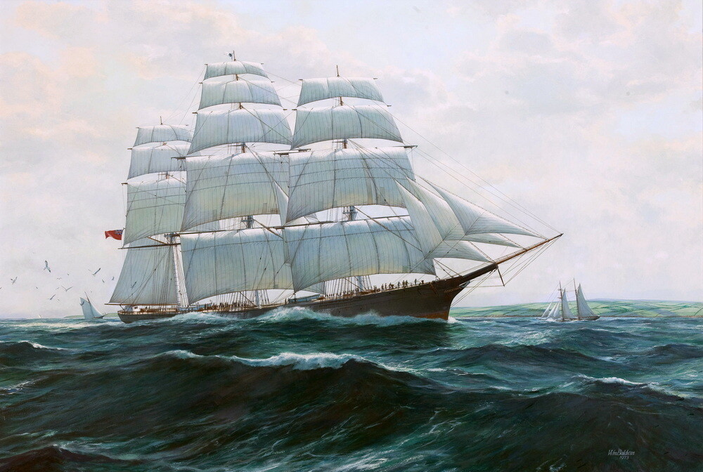 Sailing Ship Sea Seascape Oil painting Wall Art Giclee Printed on Canvas P1725