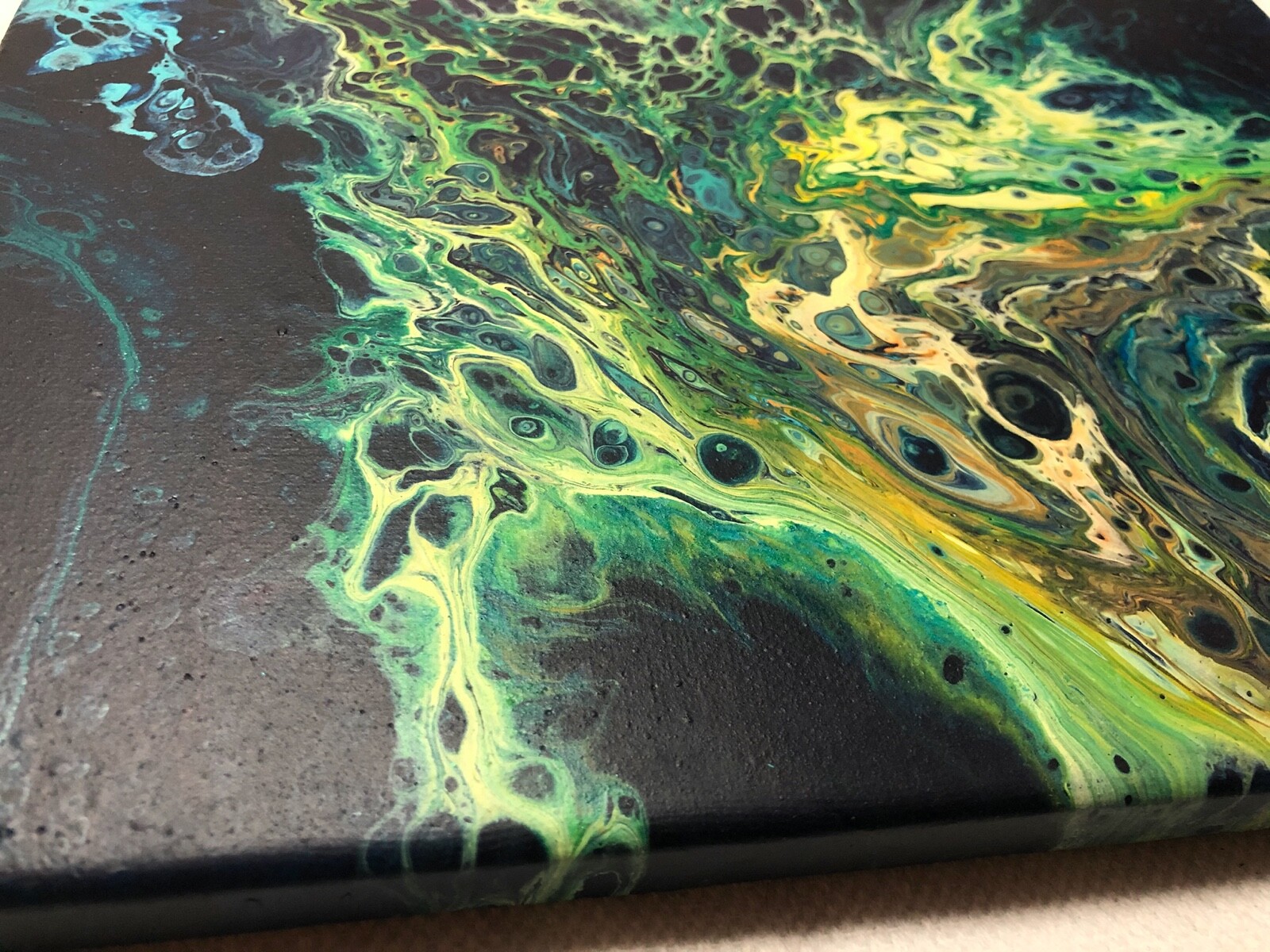 Acrylic Pour Painting – Original Abstract – 12×12 – Palancar – Signed