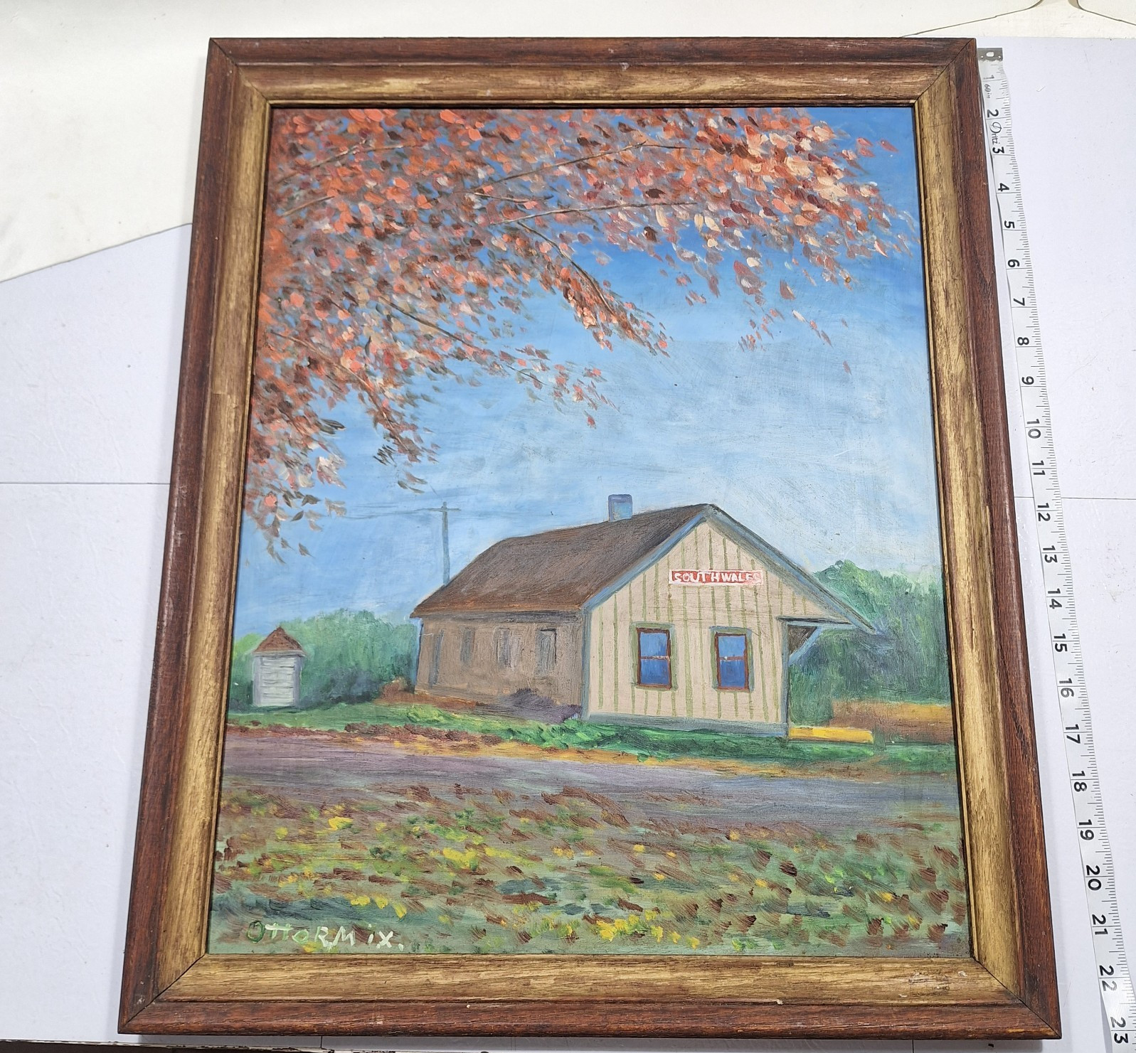 Early 1900’s Oil Painting On Canvas Otto R Mix South Wales House Store 22″