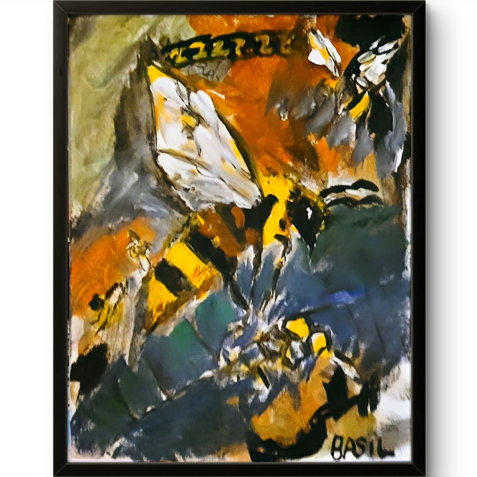 Bee Unique Abstract Expressionism Wall Art Canvas Board 11×14