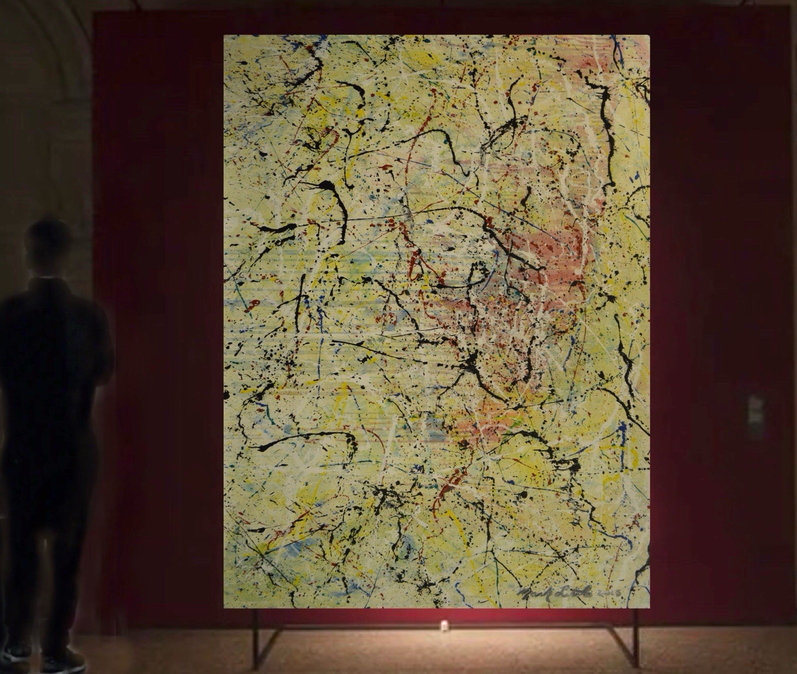 Jackson Pollock Style Giant Canvas Painting 84”X62” (7 Foot) Abstract Modern XL