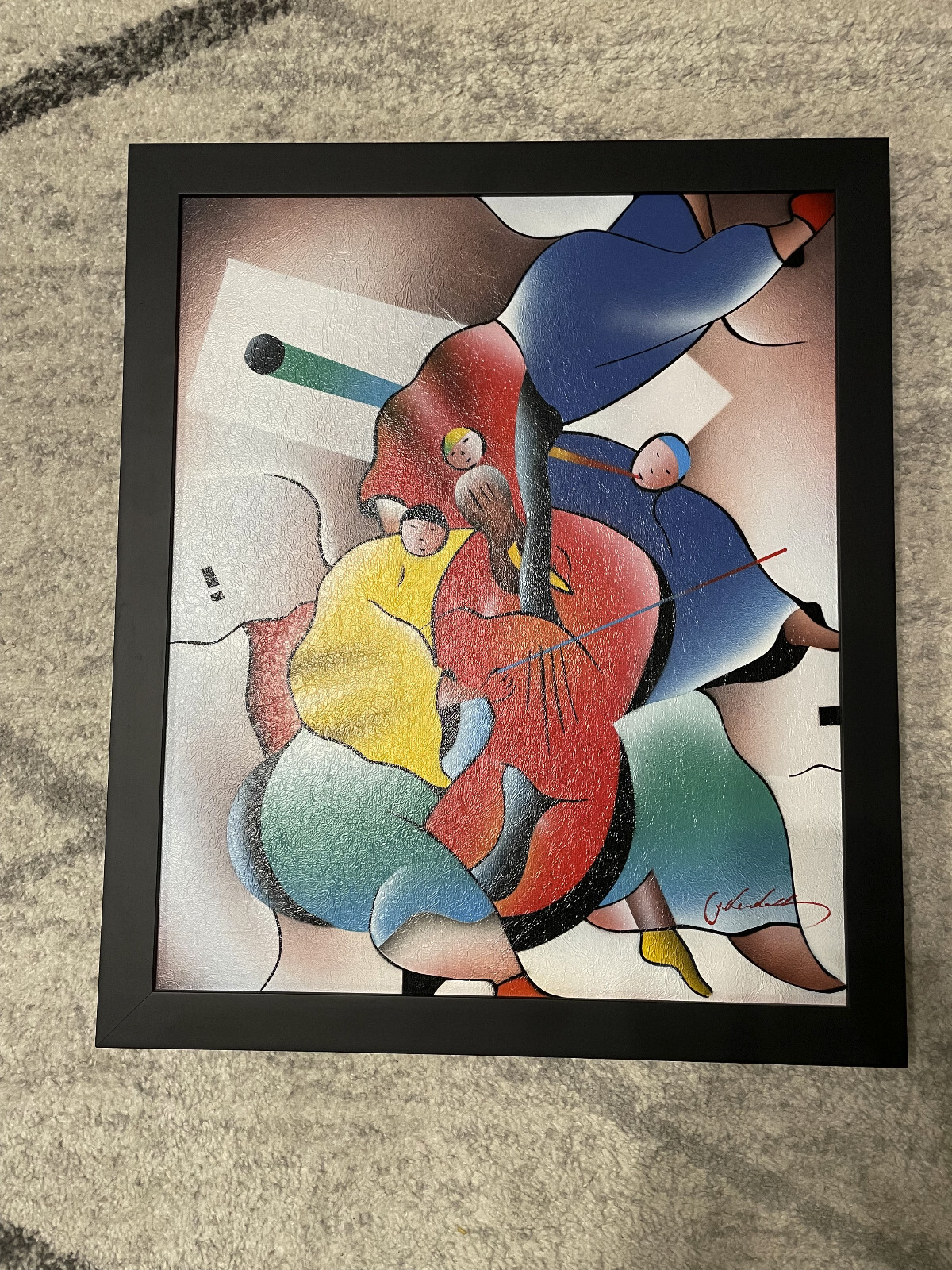 J. Kendall Signed & Framed Contemporary Painting «Musicians»