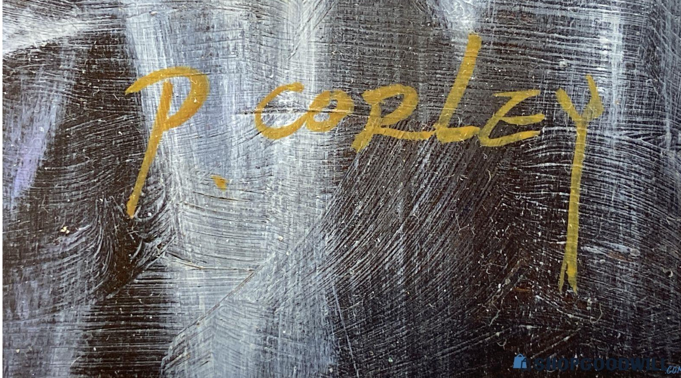 VTG P. Corley Morning Light Textured Painting Gold Ornate Baroque Frame 27×23