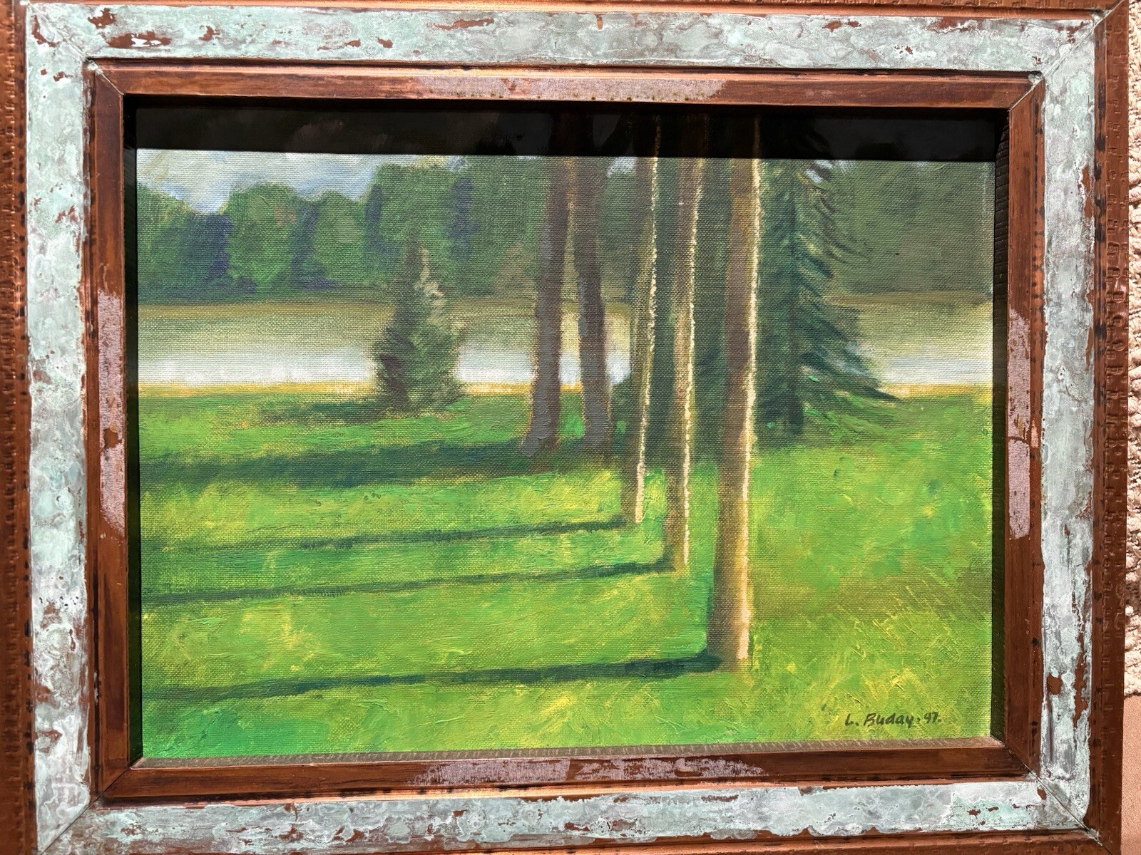 Spruces And cedars On chalk Lake, Ontario. Laszlo Buday, Oil on Canvas Brd