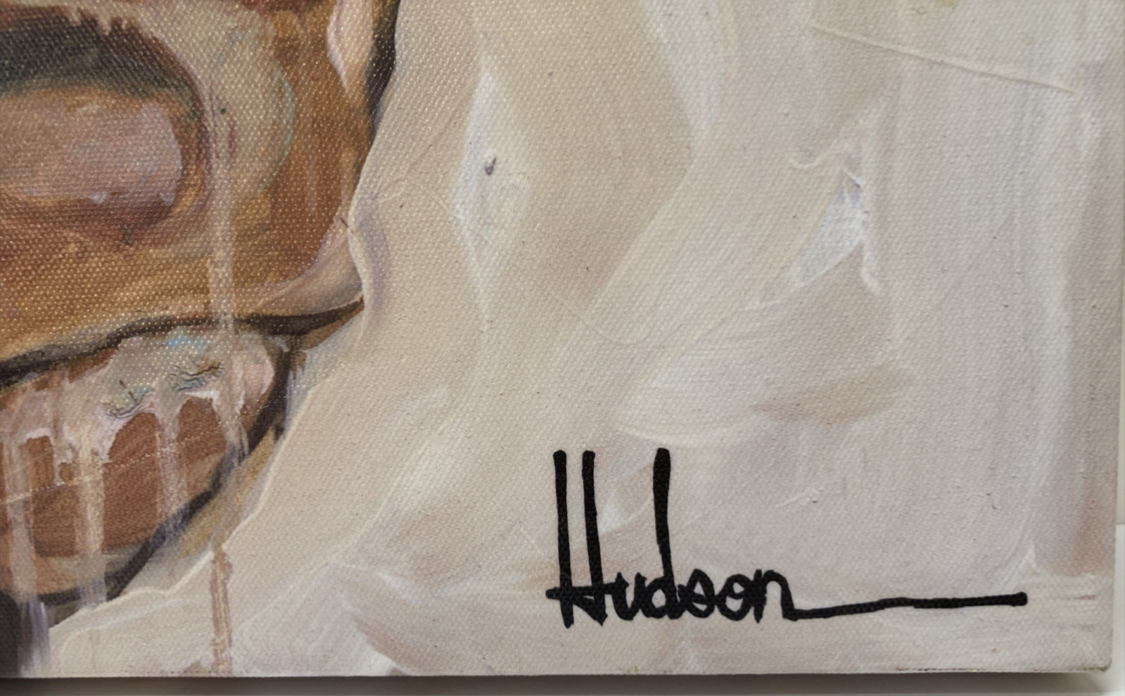 «Head of an American Buffalo» by Hudson Canvas Wrap Painting 2015