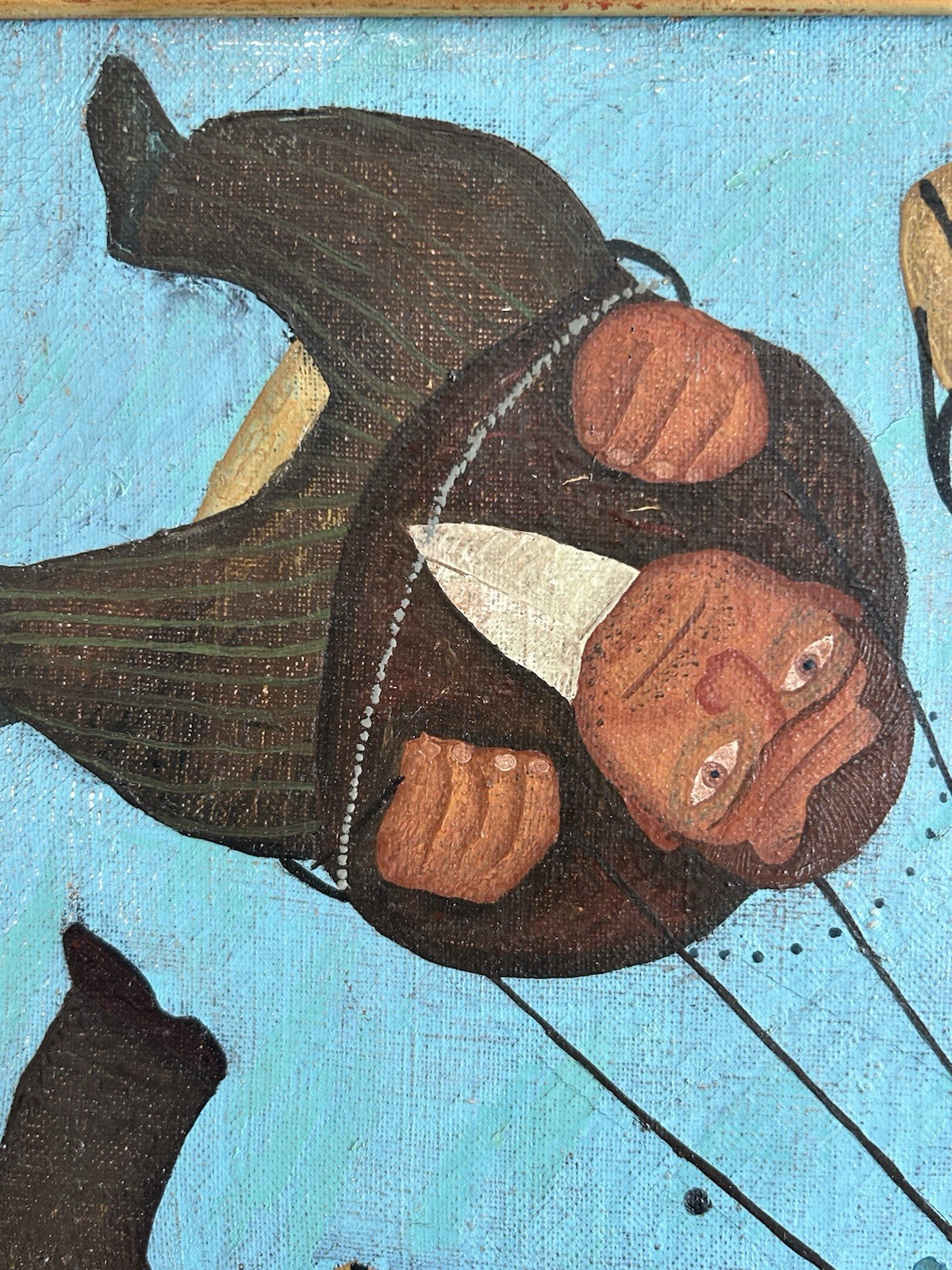 Vojo Stanic (Montenegro, 1924-2024) Important Large Folk Art Oil Canvas Painting