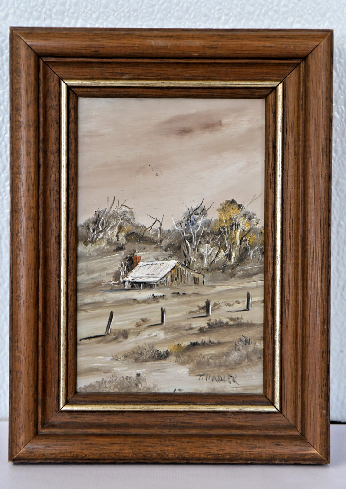 Terrence John Hadler Original Miniature Oil Paintings Pair Framed Australian 6×8