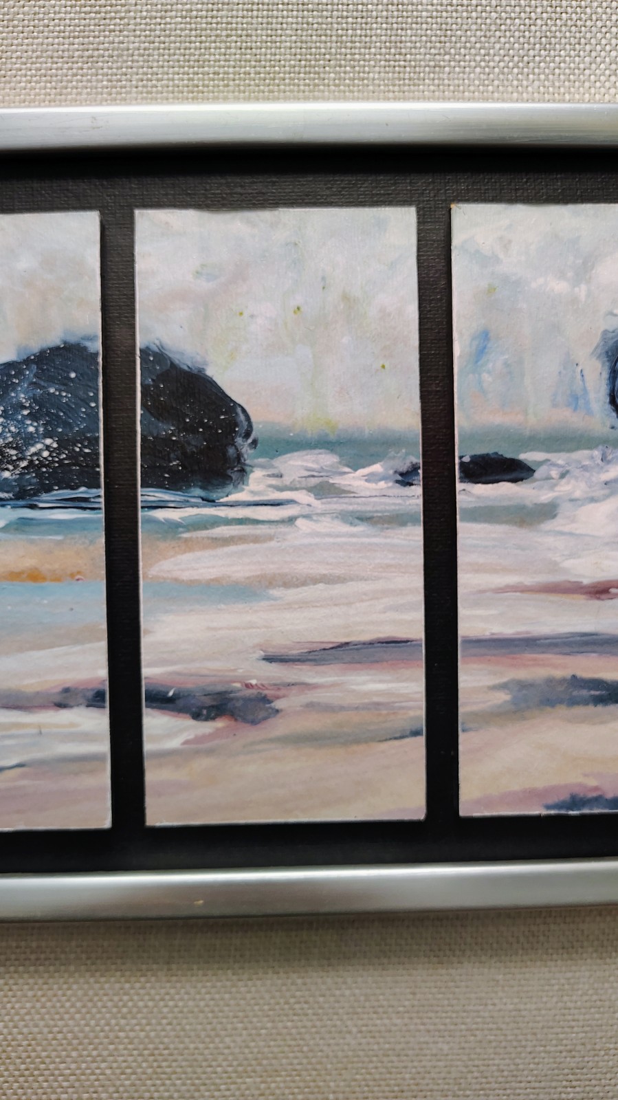 BARCLAY SHEAKS SEASCAPE 6 Panel Acrylic On Board. Very Neat Piece Original 1/1