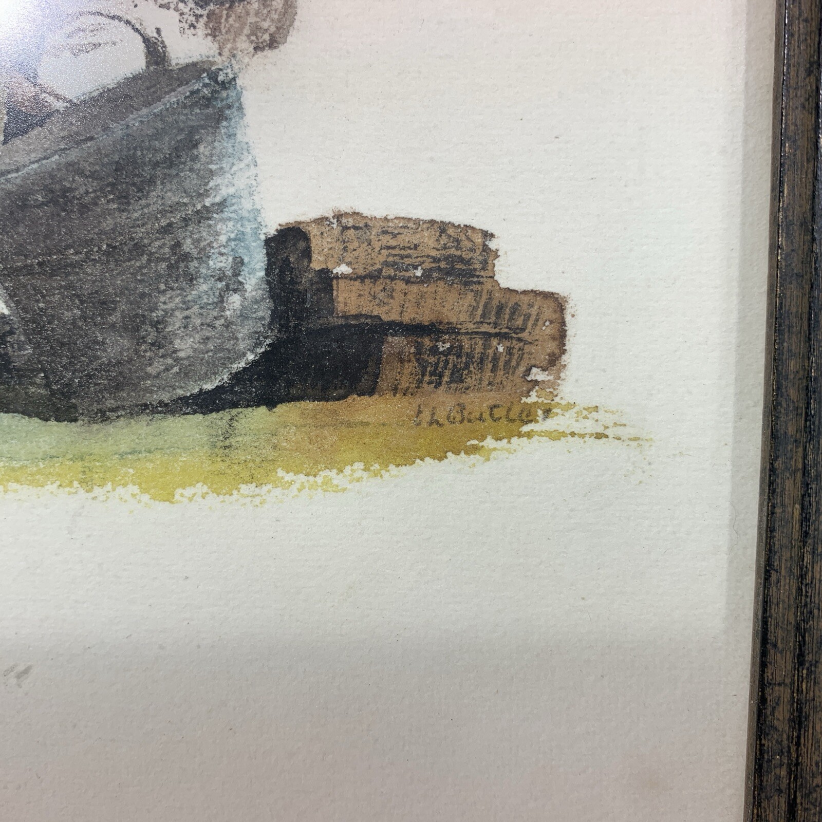Vintage E.L. Butler Original Watercolor Art Painting “Water Bucket” Signed