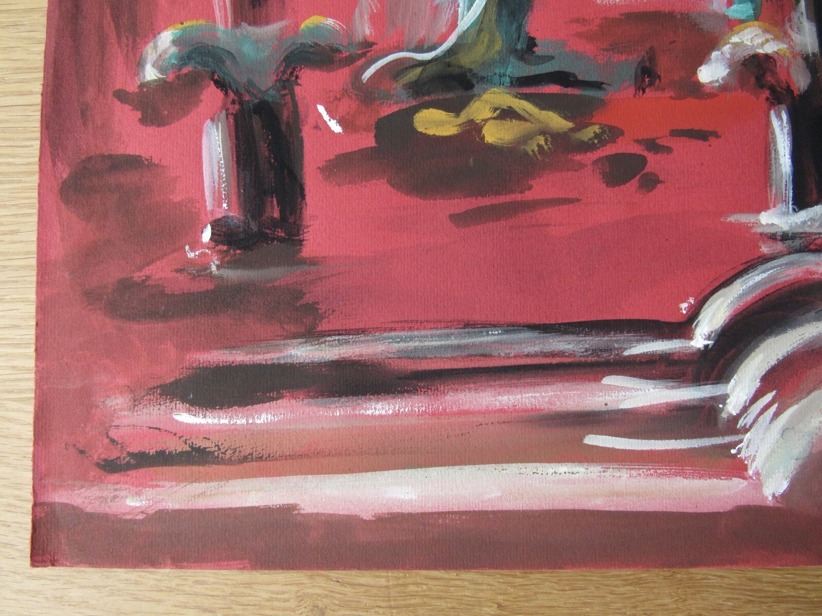 Opera Decor Gouache Drawing Signed by Jacques André Brégère set design painting