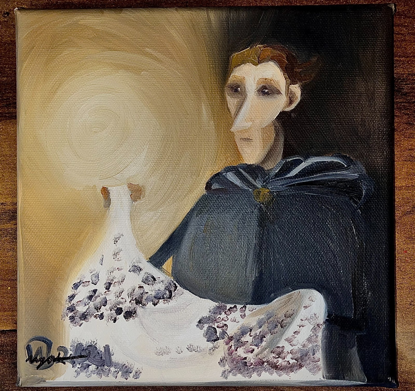 8×8 PNW Original Oil Painting Harry Potter Deathly Hallows Signed