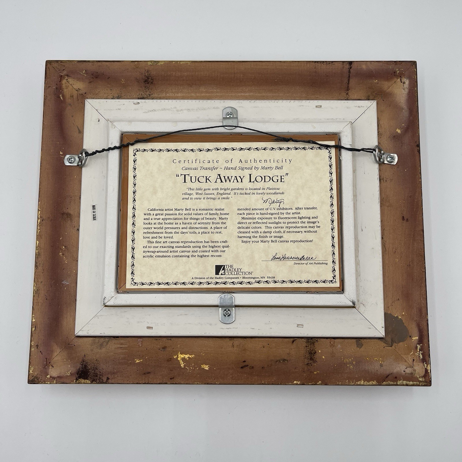 Marty Bell «Tuck Away Lodge”Limited Edition Canvas Transfer Hand Signed COA