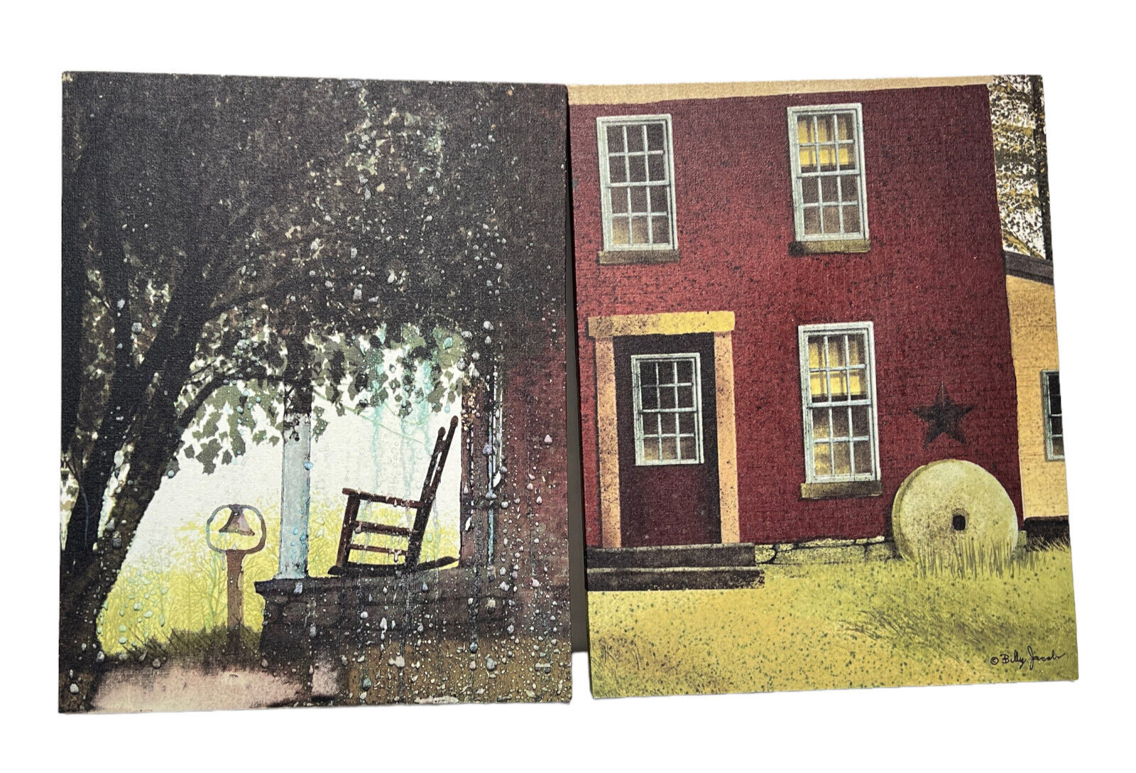Brick Farmhouse & Granddad Wall Hanging Art by Billy Jacobs 9.5×12 – Portion