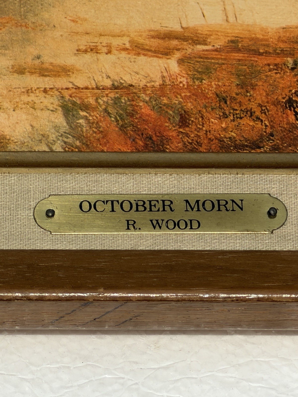 Robert Wood ‘October Morn’ Landscape Painting 41″x28″ Vintage