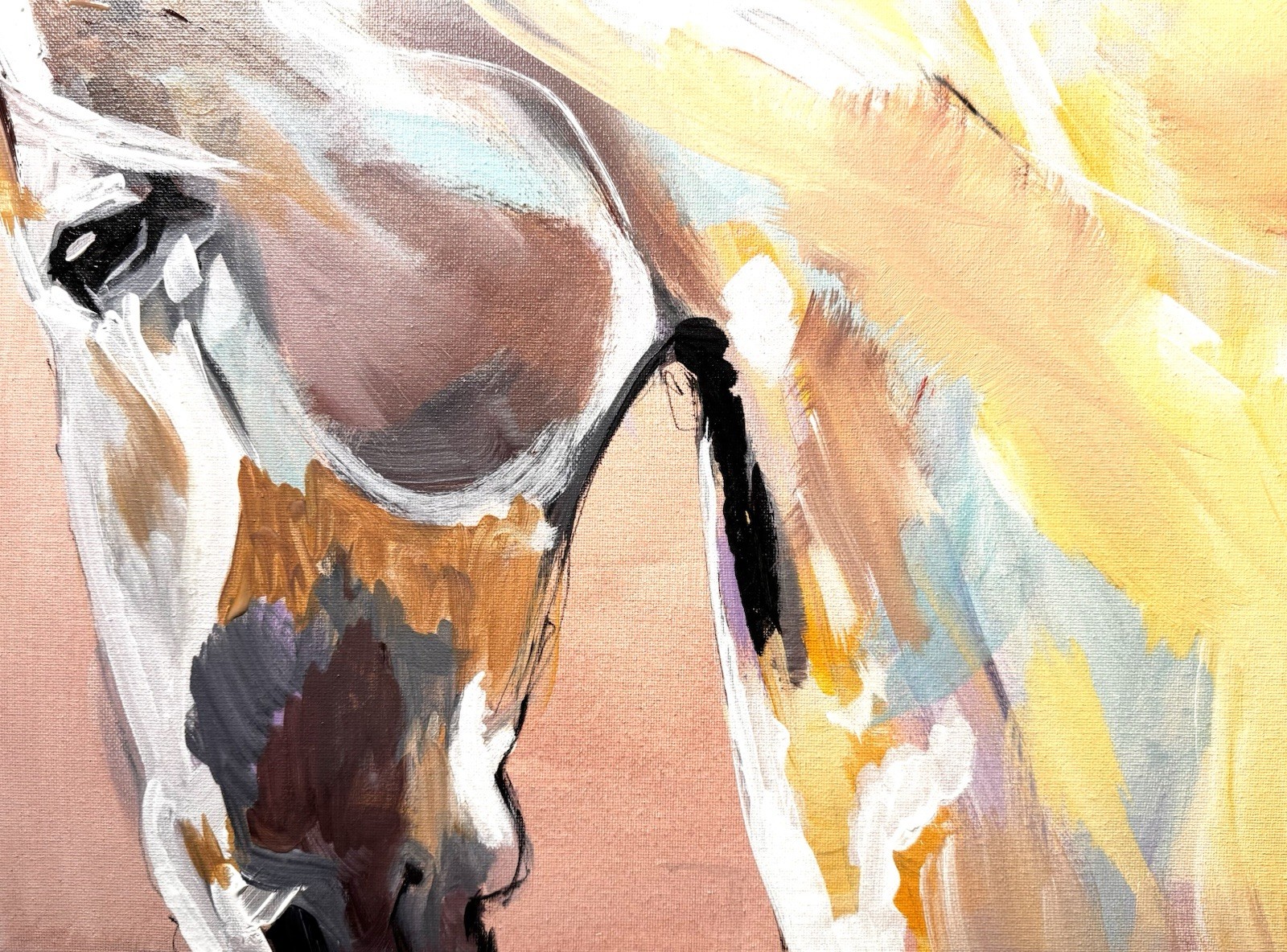 SAMATOWIC Original Horse Abstract 12×16 Hand Painted Signed Fine Art 550
