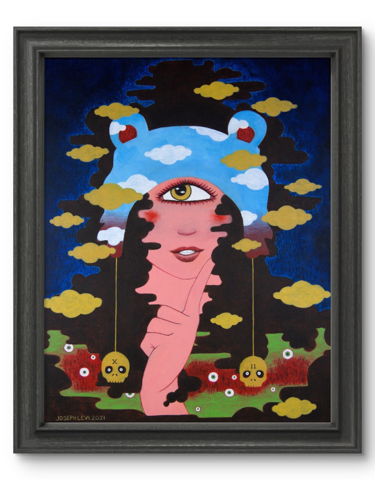 Hand Painted 16×20 Surreal Cyclops Acrylic Painting Living Room Wall Art Canvas